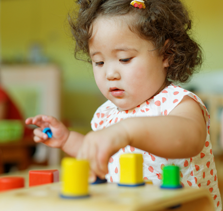 Child playing with blocks